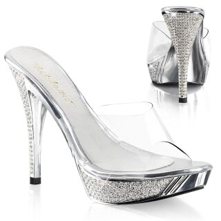 Fabulicious ELEGANT-401 - Clear/Silver 37 (US 7)