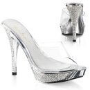 Fabulicious ELEGANT-401 - Clear/Silver 37 (US 7)