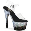 Pleaser ADORE-708SS - Schwarz/Silber 37 (US 7)