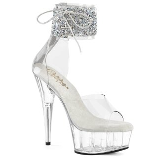Pleaser DELIGHT-624RS-02 - White/Clear 36 (US 6)