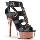 Pleaser DELIGHT-658 - Black/Rose Gold 36 (US 6)