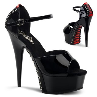 Pleaser DELIGHT-660FH - Schwarz/Rot 41.5 (US 11)