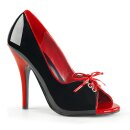 Pleaser SEDUCE-216 - Lack  Schwarz/Rot 44 (US 13)