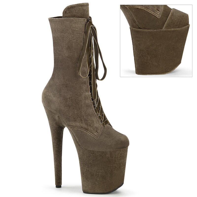 FLAMINGO-1045VEL Blue Velvet Ankle Boot