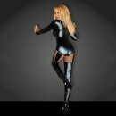 Noir Handmade Powerwetlook Catsuit QUEEN - Schwarz