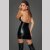 Noir Handmade Power Wet Look Lace Mini Dess F224
