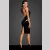 Noir Handmade Vinyl Midi Dress with Zipper F250 - Black