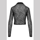 Noir Handmade Leopard Mesh Langarm Top F289