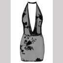 Noir Handmade Mesh Minikleid mit Strasskette F313