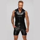 Noir Handmade Snake Faux Leather Hoodie Shirt H066