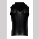 Noir Handmade Snake Faux Leather Hoodie Shirt H066