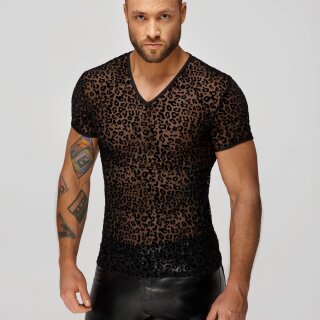 Noir Handmade Leopard Mesh T-Shirt H071 48 (S)