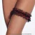 Coquette Strumpfband aus Spitze - Schwarz/Rot