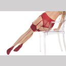 Coquette Thigh High Stockings with Seam - Nude/Merlot