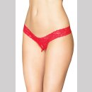 Coquette Ouvert Spitzen String - Rot
