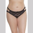 Coquette Spitzen String Ouvert - Schwarz