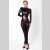 Noir Handmade Powerwetlook Catsuit mit Metallring CAGED F319