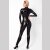 Noir Handmade Powerwetlook Catsuit mit Metallring CAGED F319