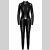 Noir Handmade Powerwetlook Catsuit mit Metallring CAGED F319