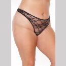 Coquette T&uuml;ll String mit Spitze - Schwarz