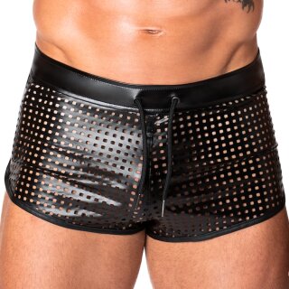 Noir Handmade Lasercut Powerwetlook Shorts H079 56 (XXL)