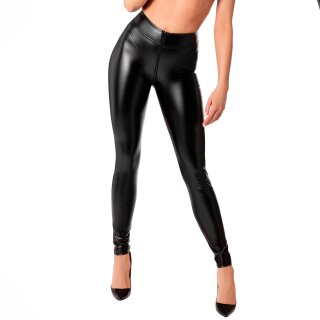 Leggings Wetlook Zippé Noir F217 – Pantalon Sexy Femme, Polyamide, Fait Main, Livraison Discrète