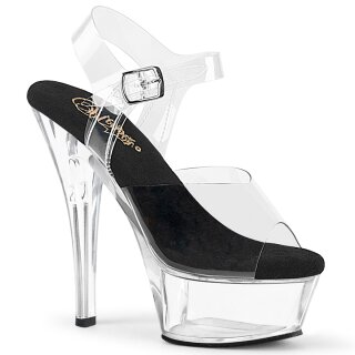 Pleaser KISS-208 - Black/Clear 36 (US 6)