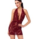 Noir Handmade Neckholder Flock Mini Dress F385