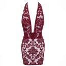 Noir Handmade Neckholder Flock Mini Dress F385