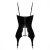 Noir Handmade Vinyl Suspender Belt Corset Top DOMINAE F381 - Black