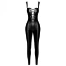 Noir Handmade Powerwetlook Lace-Up Catsuit VIXEN F362