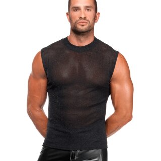 Noir Handmade Ärmelloses Mesh Shirt H083 - Schwarz