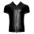 Noir Handmade Powerwetlook Hooded T-Shirt VEXEN H085