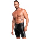 Noir Handmade Powerwetlook Biker Shorts H089 - Schwarz