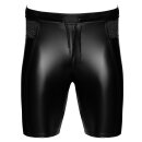 Noir Handmade Powerwetlook Biker Shorts H089 - Schwarz