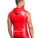 Noir Handmade Powerwetlook Hooded Vest IGNITE H096 - Red