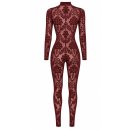 Noir Handmade Langarm Flock Catsuit F421