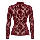 Noir Handmade Langarm Flock Top F425