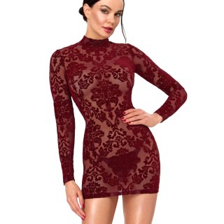 Noir Handmade Langarm Flock Minikleid F423