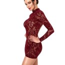 Noir Handmade Langarm Flock Minikleid F423