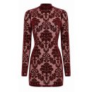 Noir Handmade Langarm Flock Minikleid F423