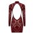 Noir Handmade Langarm Flock Minikleid F423