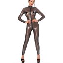 Noir Handmade Transparent Catsuit F429 - Silver