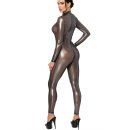 Noir Handmade Transparent Catsuit F429 - Silver