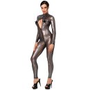 Noir Handmade Transparent Catsuit F429 - Silver