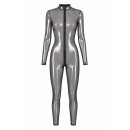 Noir Handmade Transparent Catsuit F429 - Silver
