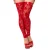 Noir Handmade Flock Strümpfe F417 - Rot