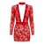 Noir Handmade Longsleeve Flock Minidress F415 - Red