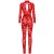 Noir Handmade Longsleeve Flock Catsuit F414 - Red