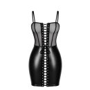 Noir Handmade Minikleid mit Schn&uuml;rung F409 - Schwarz